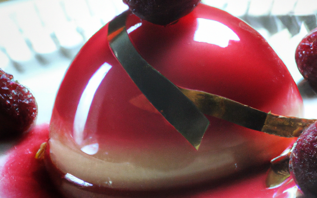 Dôme de fruits rouges à la gelee rosée