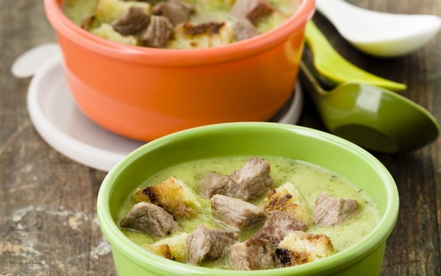 Velouté de courgettes à l'agneau