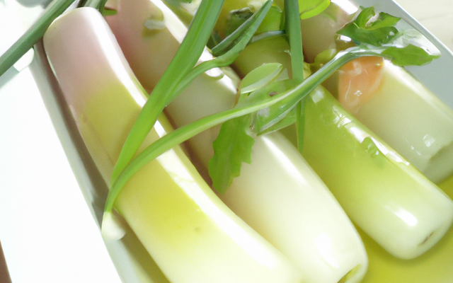 Jeunes poireaux en vinaigrette