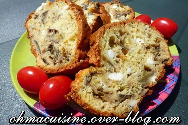 Cake feta aubergine et thym