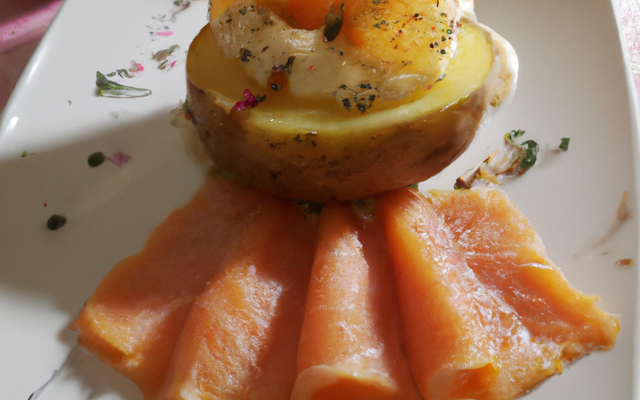 Pommes de terres au reblochon et au saumon