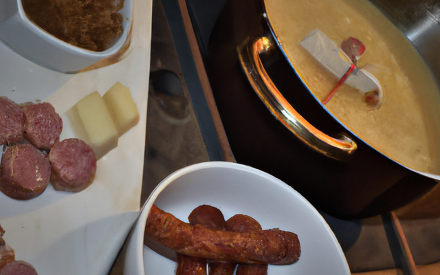 Fondue au Val de Loue et saucisse de Morteau
