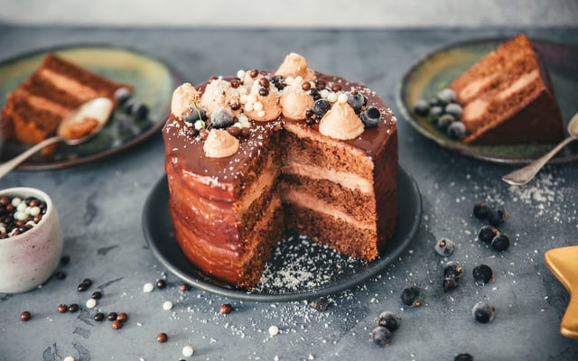Layer cake au chocolat et noix de coco
