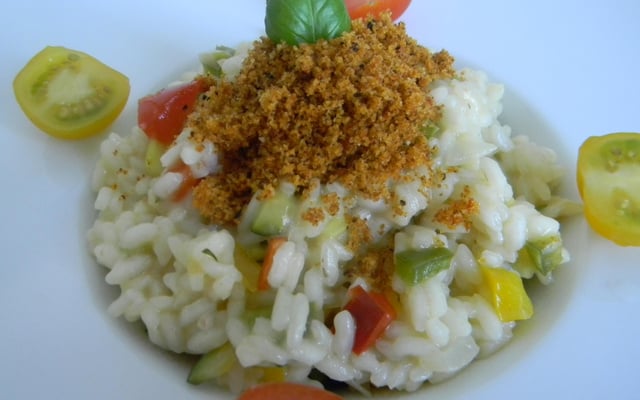 Risotto aux légumes du soleil et sa chapelure au chorizo