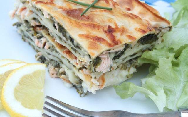 Lasagnes au saumon et aux épinards