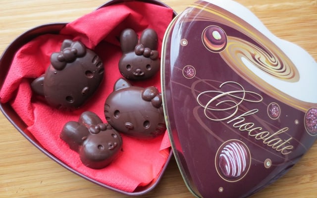 Chocolats maison cœur à la fraise