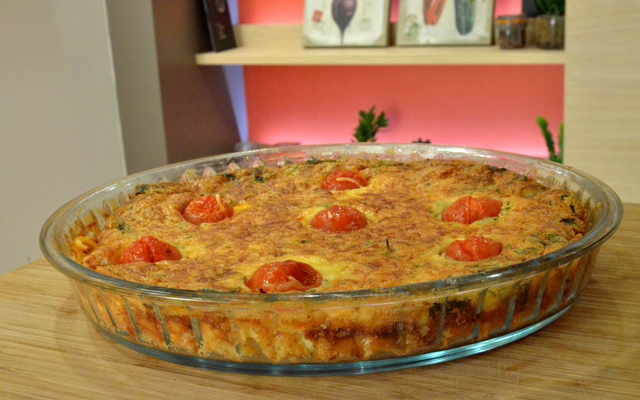 Quiche lorraine sans pâte au fromage de brebis Etorki
