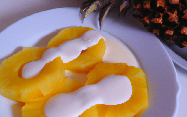 Ananas et sa sauce yaourt