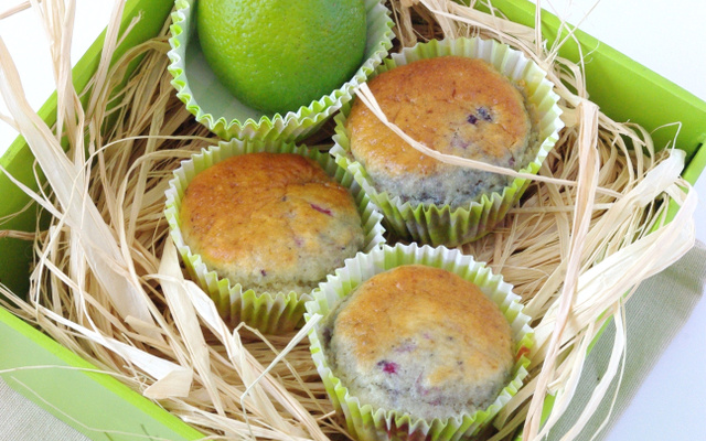 Muffins au citron vert et framboises