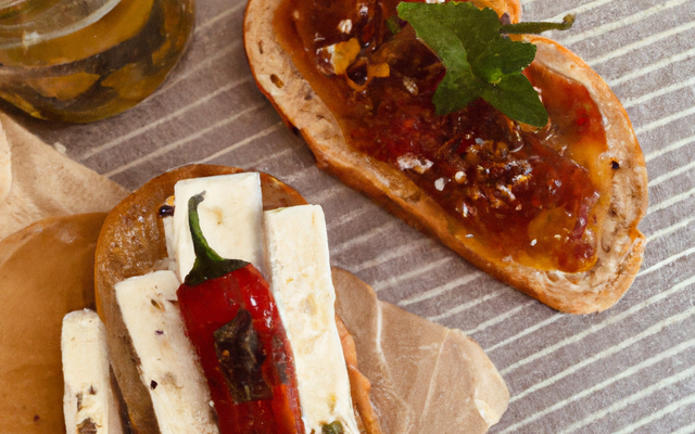 Le toast au chèvre et sa confiture de poivrons