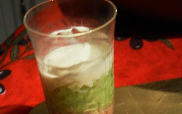 Verrine jambon, concombre et fromage