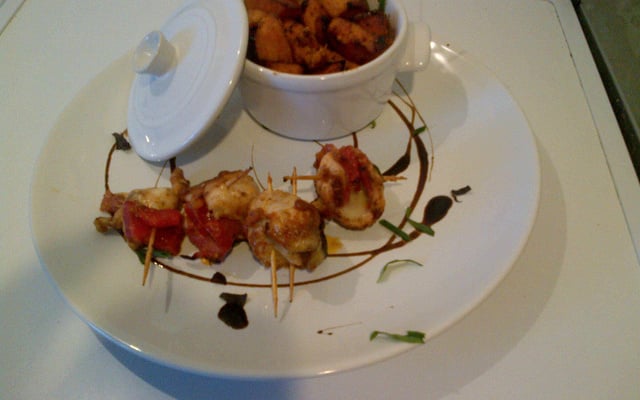 Brochettes de poulet au pesto