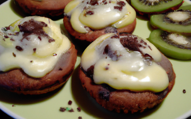 Muffin au chocolat blanc et kiwi curd