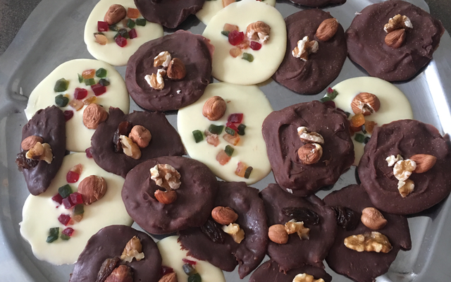 Palets ou mendiants au chocolat