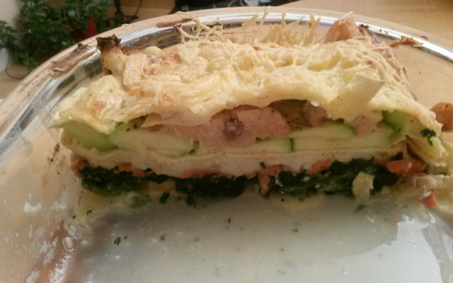 Lasagnes aux épinards et aux 2 saumons