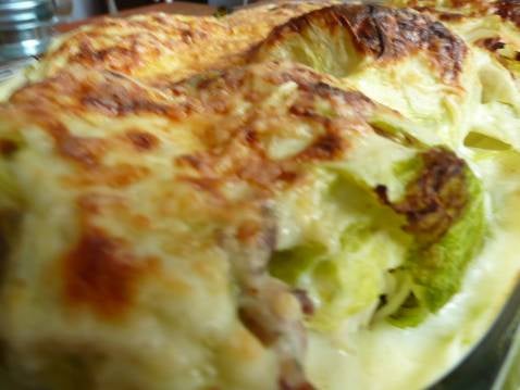 Gratin de chou farci parfumé à la menthe