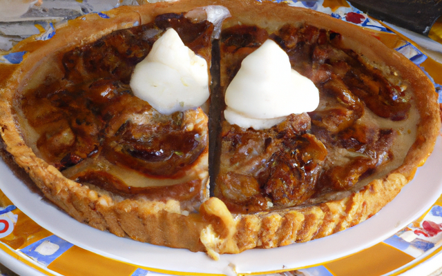 Tarte à l'Ardéchoise, crème de marron et crème fraîche
