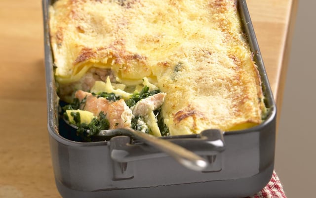 Lasagnes au saumon et épinards