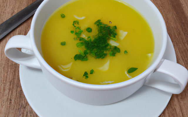 Soupe aux pâtes jaunes