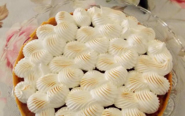 Tarte rhubarbe, meringue et pâte maison