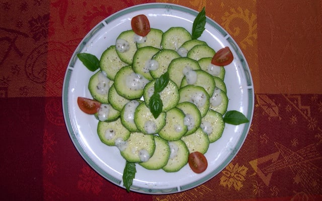 Carpaccio de courgettes inratable