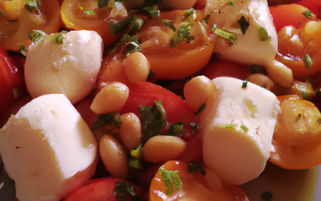Salade de féves, tomates et mozzarella