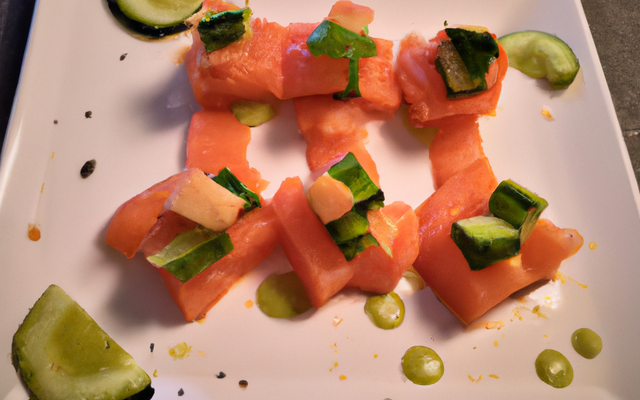 Saumon au wasabi et yuzu