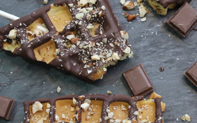 Mini-gaufres en sucette