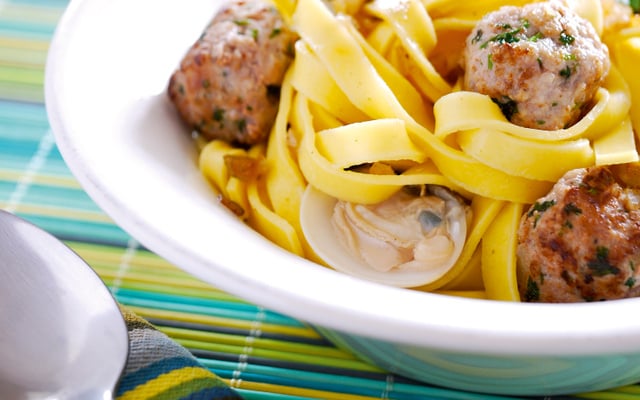 Tagliatelles de veau et coques