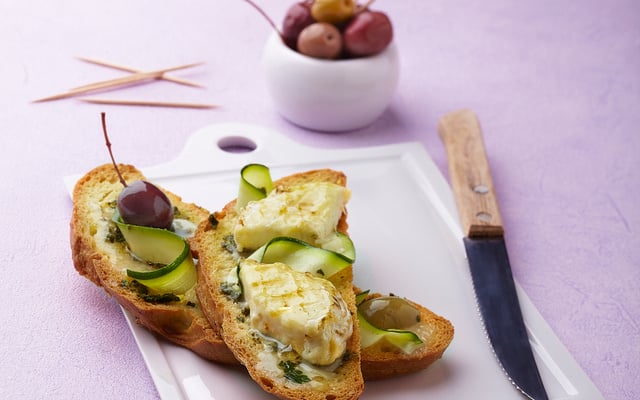 Pain Bastide Bruschetta gratinée au fromage frais