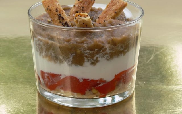 Verrine au caviar d'aubergine