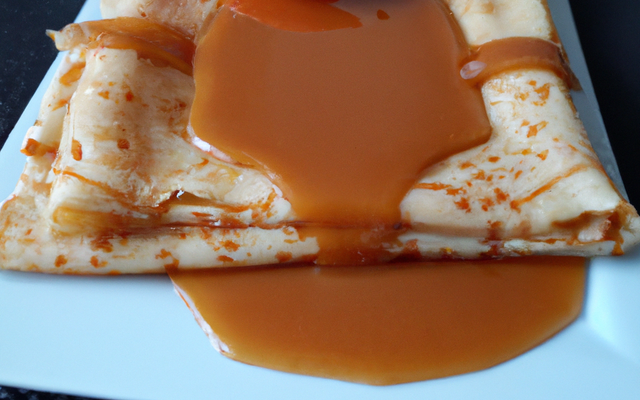 Pâte à crêpes et caramel au beurre salé