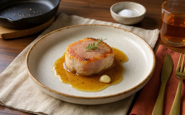 La côte de porc tendre et savoureuse