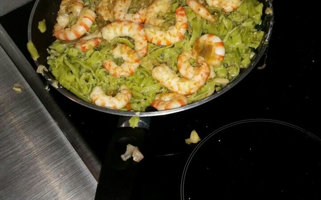 Tagliatelles aux crevettes et au parmesan