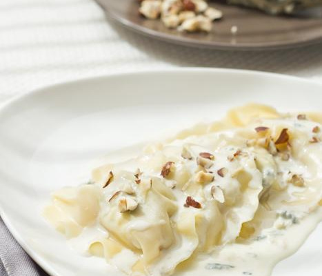 Ravioles à la Fourme d'Ambert et Magret de canard séché