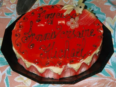 Entremets fraises et framboises