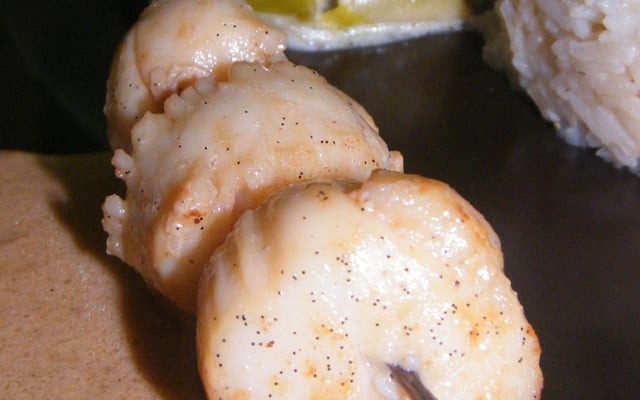 Brochette de Saint Jacques à la vanille