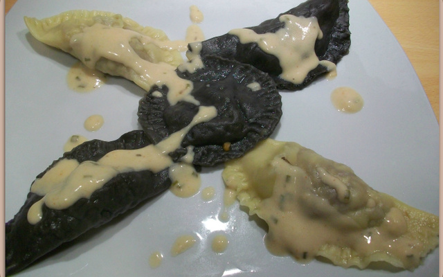 Ravioles au confit de canard et navet