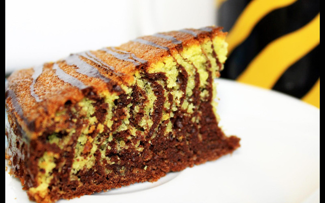 Gâteau zébré chocolat-amandes