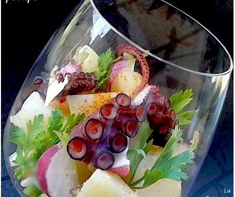Verrine de salade de poulpe