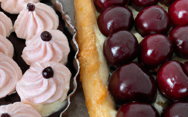 Tarte aux cerises et aux profiteroles