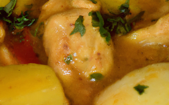 Curry de poulet aux pommes et bananes