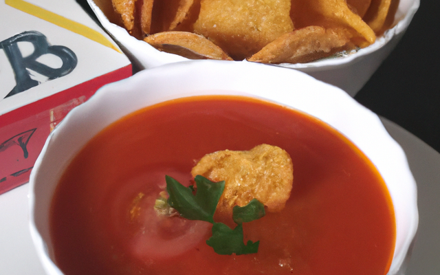 Soupe tomate avec chips