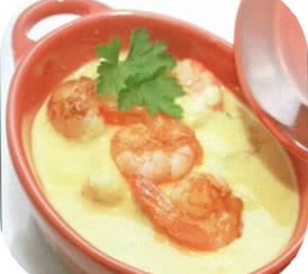 Crème de crevettes en cocotte