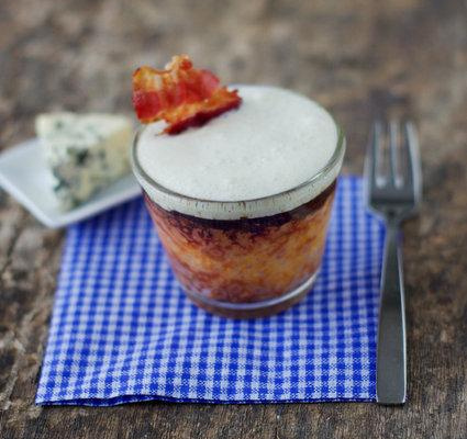 Flan de potiron et espuma de fourme d'ambert