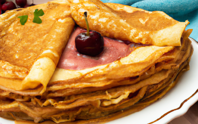 Gâteau de crêpes à la cerise