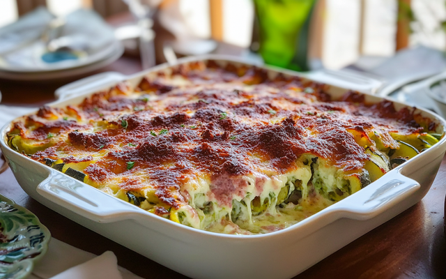Gratin de courgettes jambon-mozarella