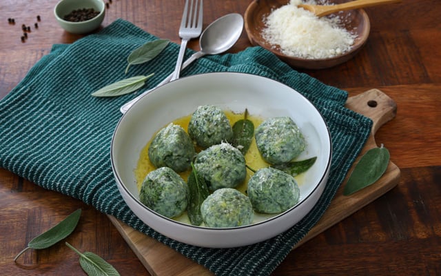 Gnudi à la ricotta et aux épinards