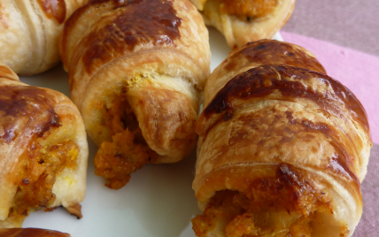 Petits croissants potimarron, noisettes et fourme d'Ambert