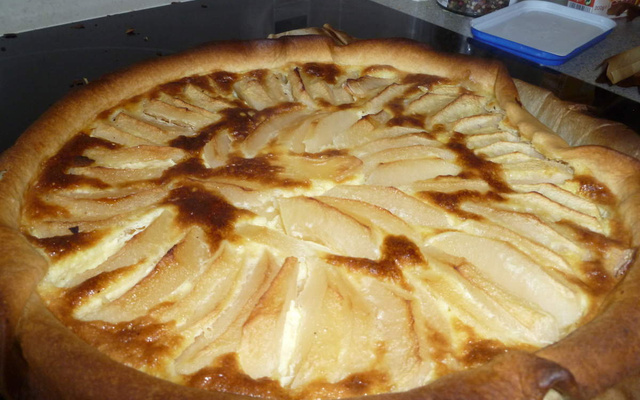 Tarte au flan et aux pommes
